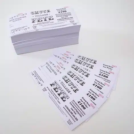 numbered raffle tickets