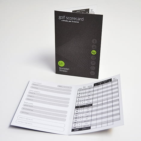 score card for golf