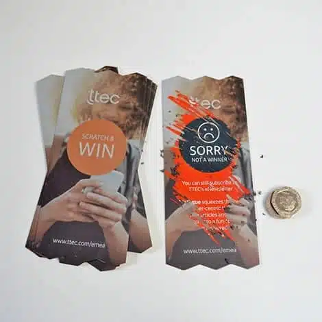 scratch cards with 4 colour latex