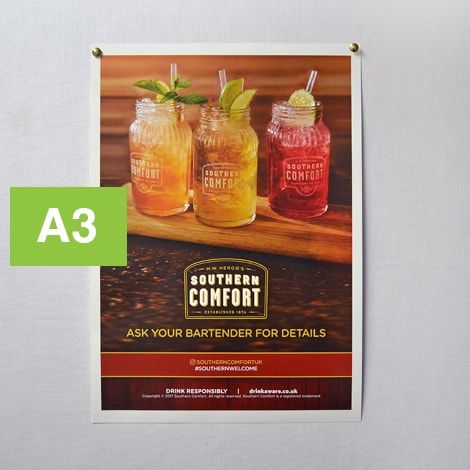 A3 size drinks poster