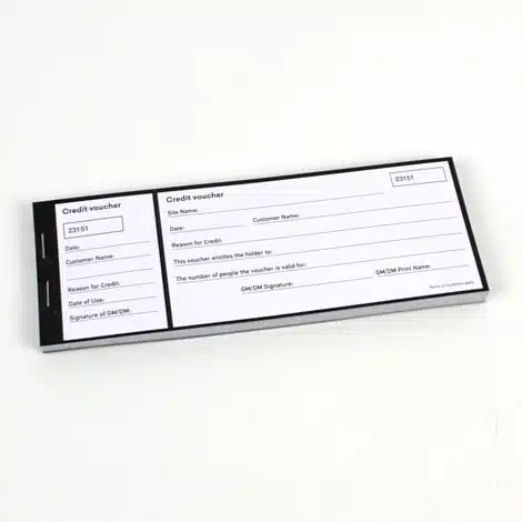 Numbered Voucher booklet