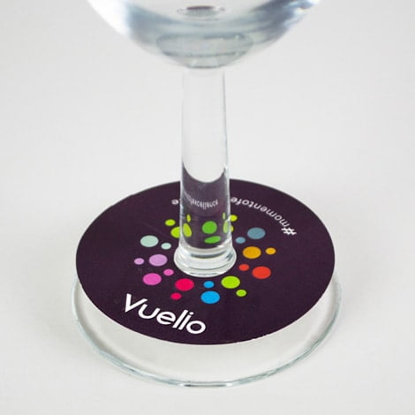 RESIN WOOD DISC WINE GLASS CHARM SET