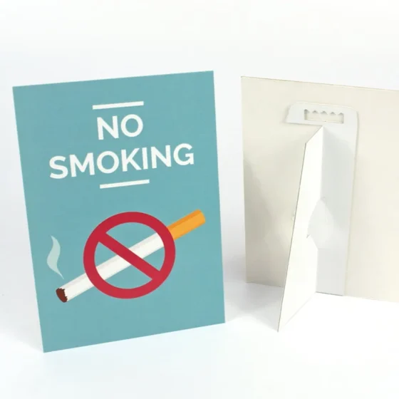 A6 strut card no smoking sign