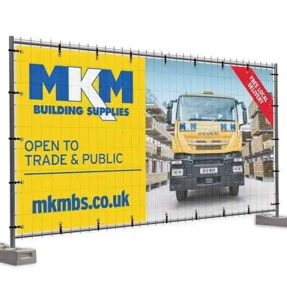mesh banner on fence
