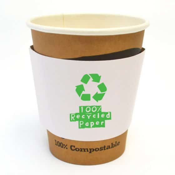 recycled printed cup sleeves