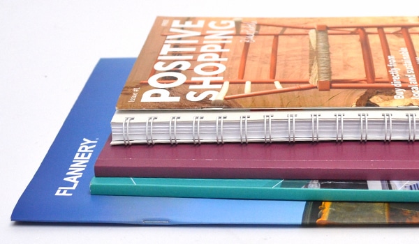 saddle stitch, perfect bound wiro binding