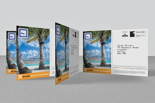 variable data printed postcard