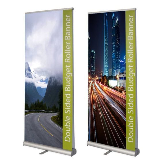 double sided budget roller banner