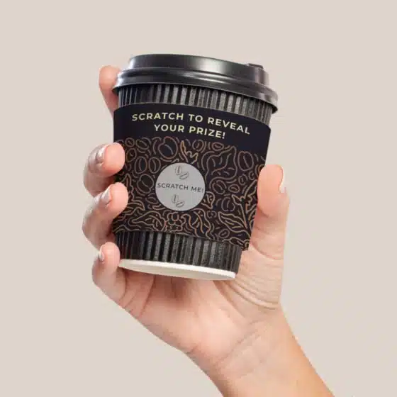 Scratch coffee cup sleeve