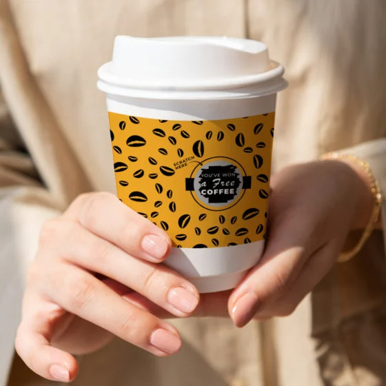 scratch off cup sleeve