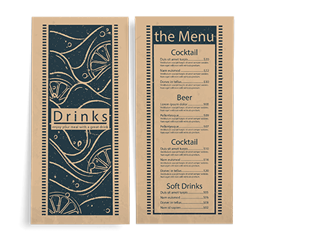 menu printing