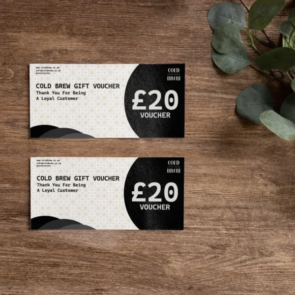 Drinks Brand Printing 20 £20 printed gift voucher