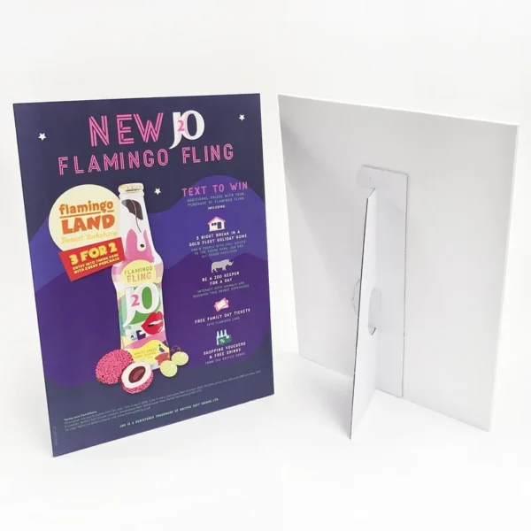 Drinks Brand Printing 10 a3 strut card front and back