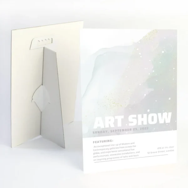 A6 Strut card for an upcoming art show
