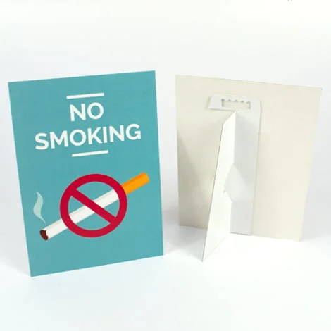 A6 strut card no smoking sign