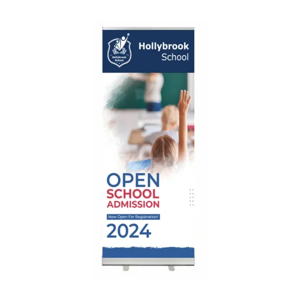 School admission roller banner