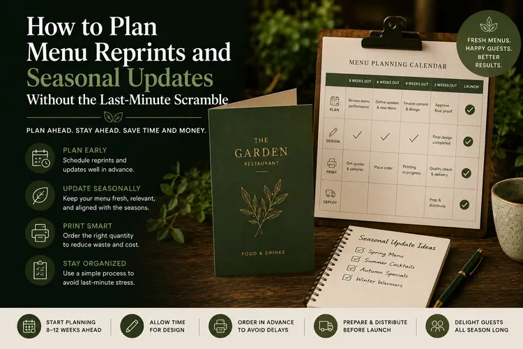 How to Plan Menu Reprints and Seasonal Updates Without the Last-Minute Scramble