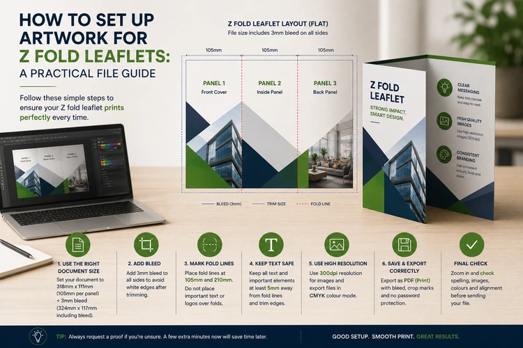 How to Set Up Artwork for Z Fold Leaflets A Practical File Guide