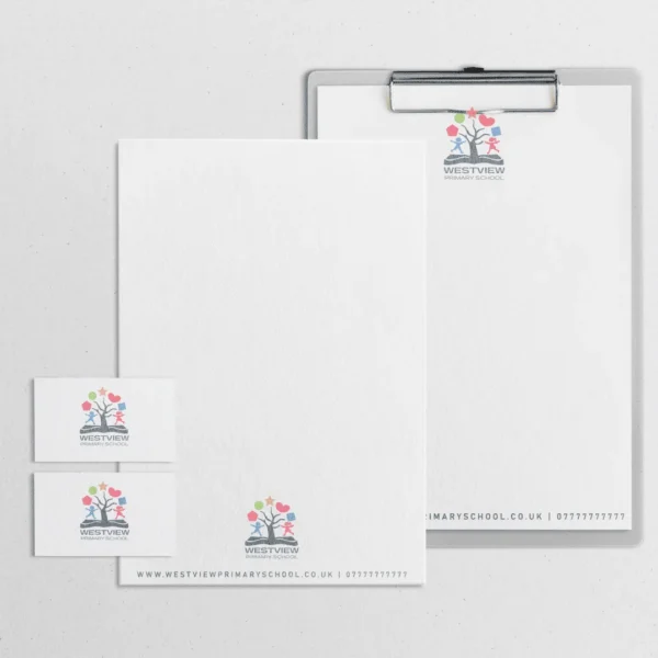 Westview Primary School branded stationery