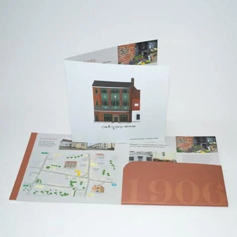 Square folder with pocket