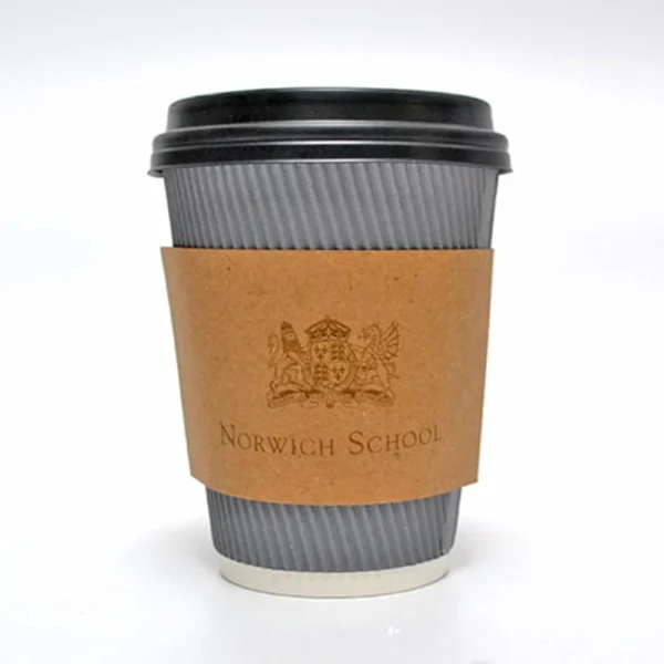 Packaging Print 6 printed example of coffee cup sleeves on kraft paper