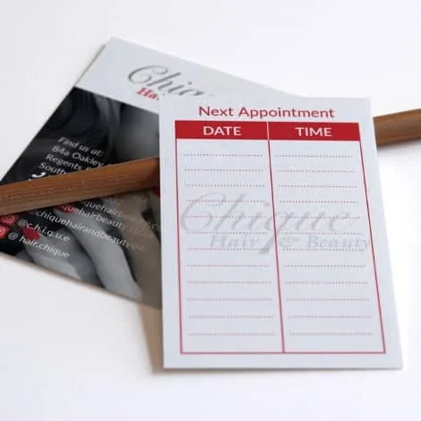 Printed appointment cards
