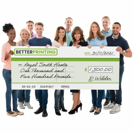 fake better printing branded cheque supersize