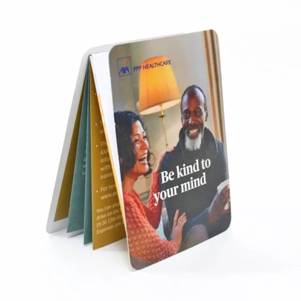 z fold card with covers for healthcare