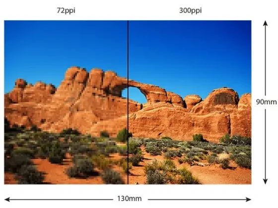 72dpi 300dpi side by side