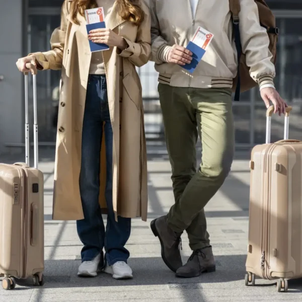 close up people traveling together
