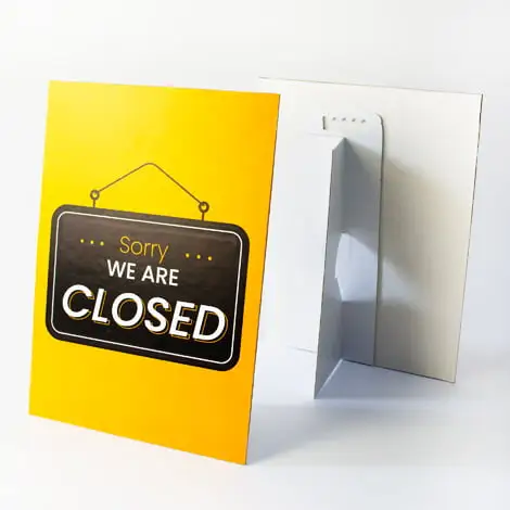 Housing Development and Estate Agents 10 we are closed strut sign