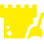 Bright Yellow Sand Castle Icon