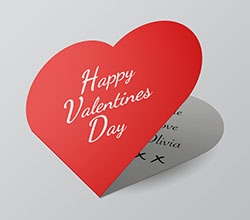 Printed valentines Card